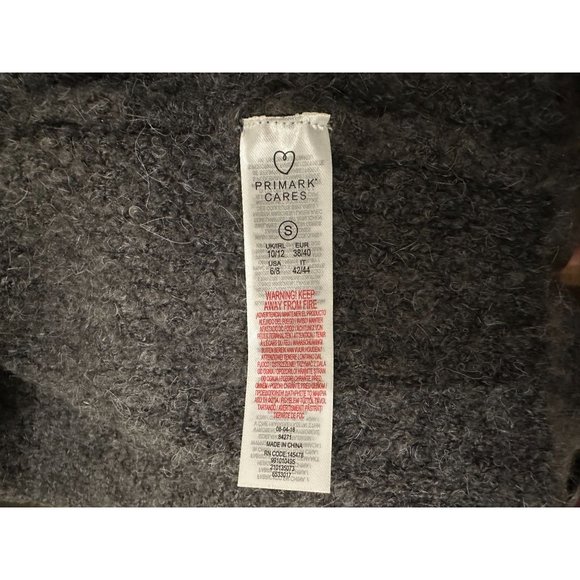 Primark Cares gray button down cardigan sweater Small (6/8) - Picture 4 of 5